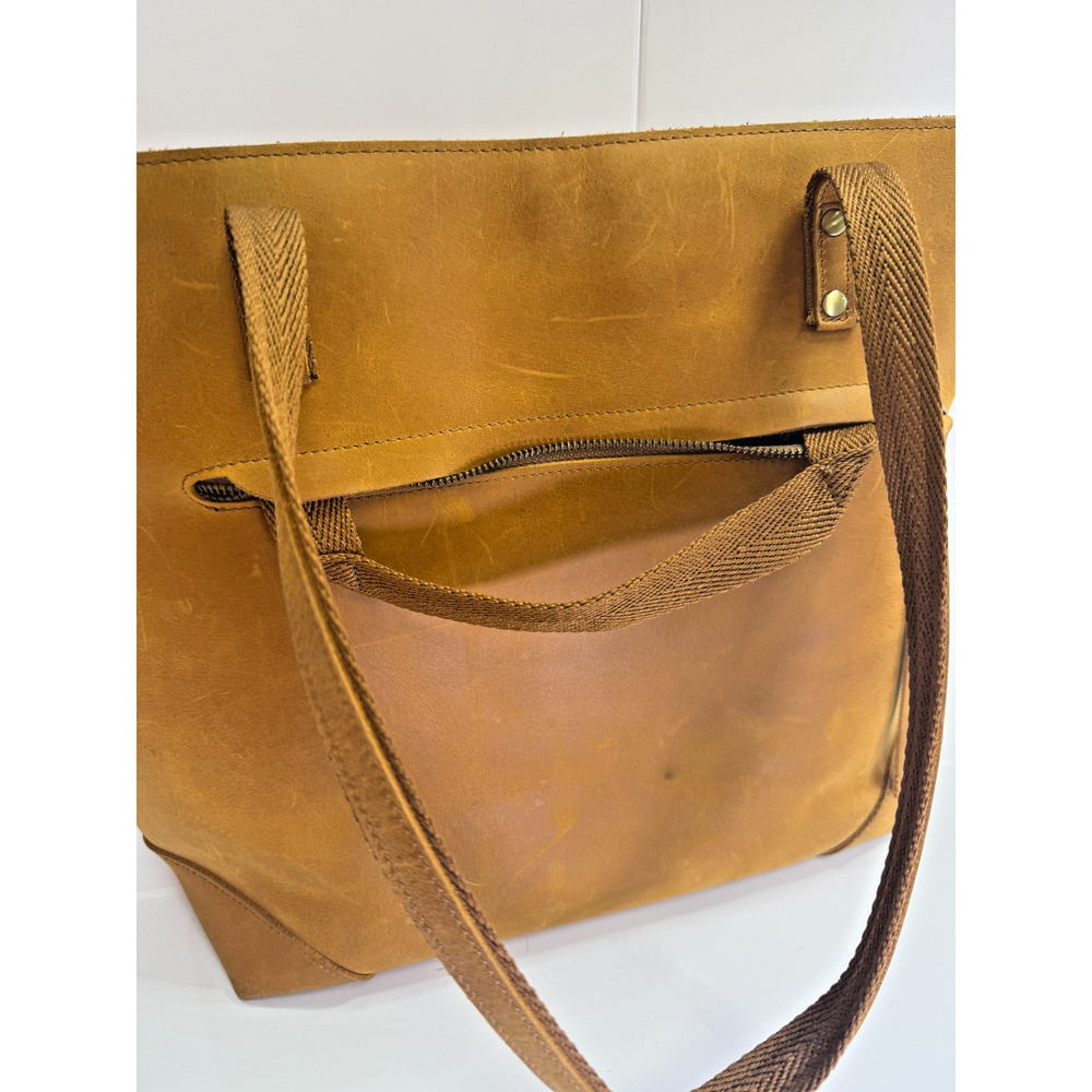 Brown Leather Crossbody Tote Work Travel Everyday Shoulder Bag S Zone 10.5 - Picture 4 of 11